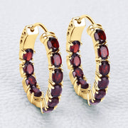 Bids.com 4.00 Carat Genuine Garnet .925 Sterling Silver Earrings Earrings