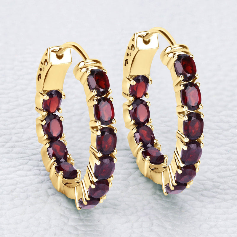 Bids.com 4.00 Carat Genuine Garnet .925 Sterling Silver Earrings Earrings