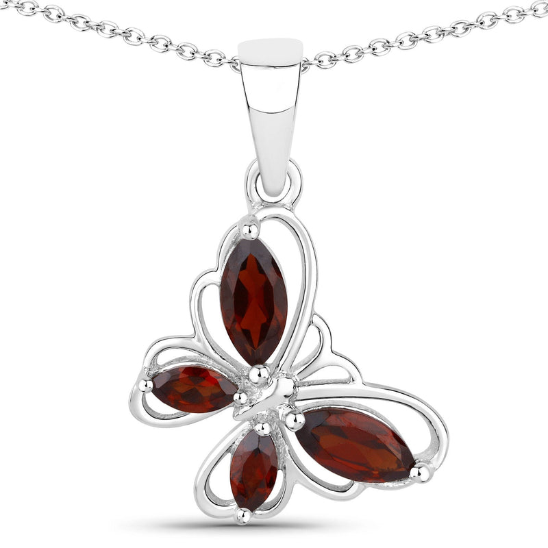 Bids.com 0.80 Carat Genuine Garnet .925 Sterling Silver Pendant Pendants