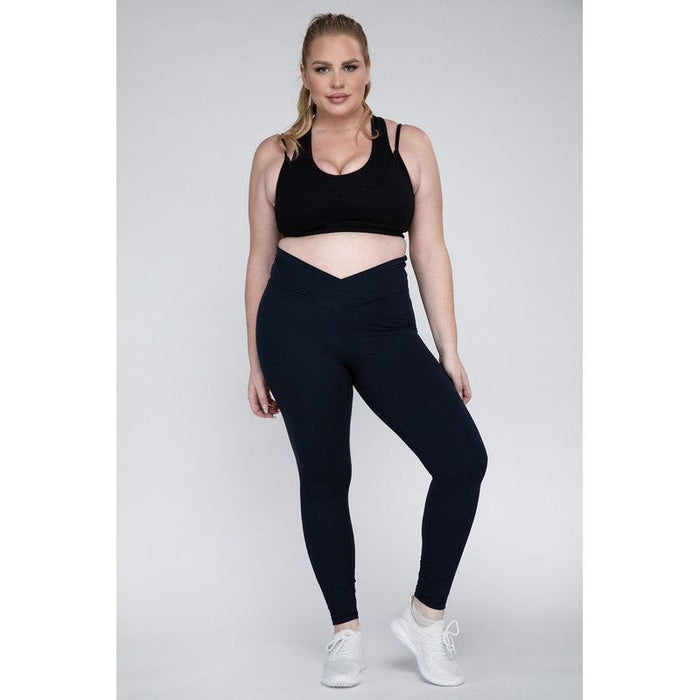 Plus Size V Waist Full Length Leggings