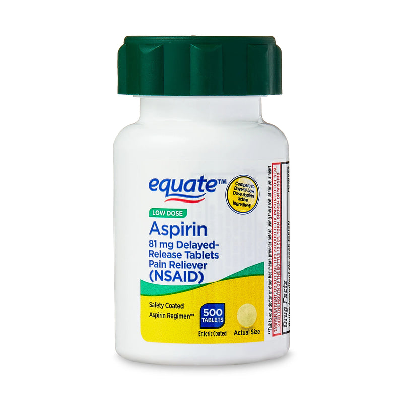 Equate Equate Low Strength Aspirin 81 mg, Chewable Tablets (108 Count, 3 x 36) Medicine & Drugs