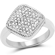 Bids.com 0.23 Carat Genuine White Diamond .925 Sterling Silver Ring Rings