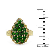 Bids.com 1.71 Carat Genuine Chrome Diopside .925 Sterling Silver Ring Rings