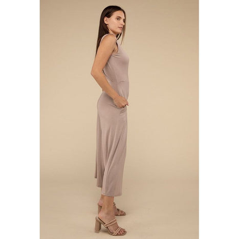 Surplice Neckline Sleeveless Jumpsuit