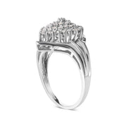 Bids.com 10K White Gold 1/2 Cttw Diamond Pear Shaped Cluster Ring (H-I Color, I1-I2 Clarity) - Ring Size 7 Rings
