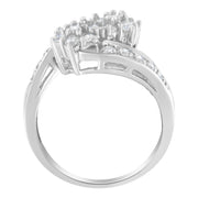 Bids.com 14KT White Gold Diamond Cluster Ring Band (7/8 cttw, H-I Color, I1-I2 Clarity) Rings