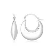 Bids.com Sterling Silver Polished Puffed Hoop Earrings Earrings