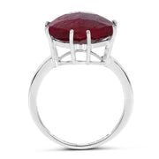 Bids.com 8.20 Carat Dyed Ruby .925 Sterling Silver Ring Rings