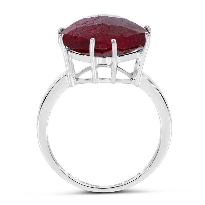 Bids.com 8.20 Carat Dyed Ruby .925 Sterling Silver Ring Rings
