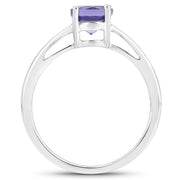 Bids.com 0.95 Carat Genuine Tanzanite .925 Sterling Silver Ring Rings