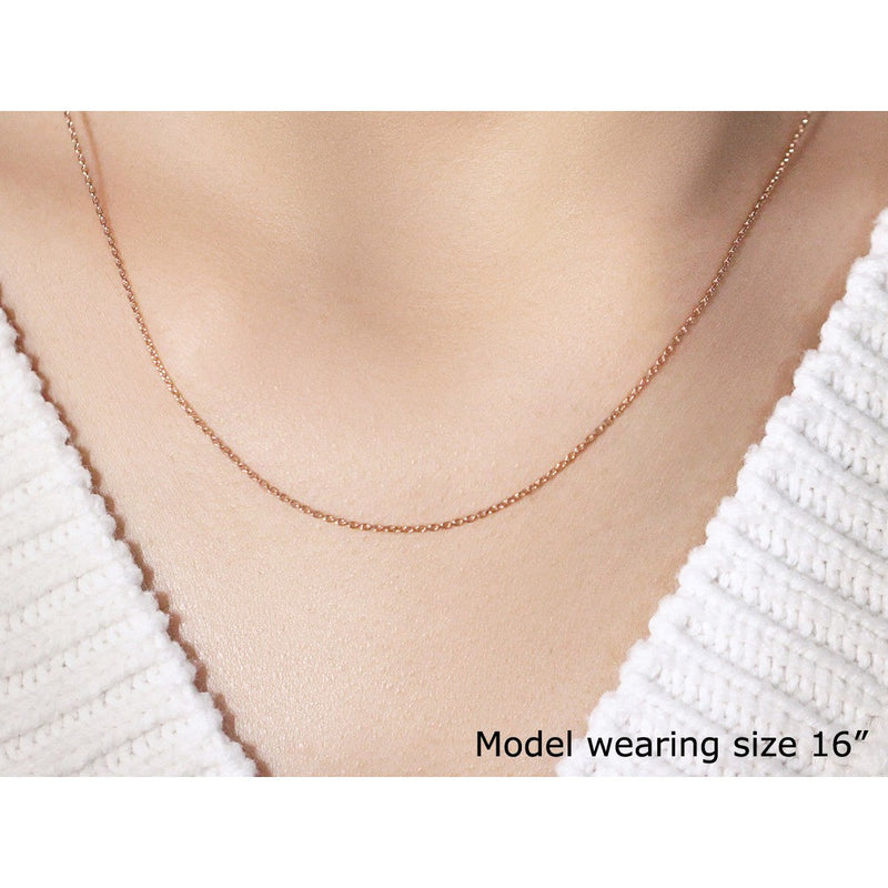 Bids.com 14k Rose Gold Oval Cable Link Chain 0.97mm Necklaces