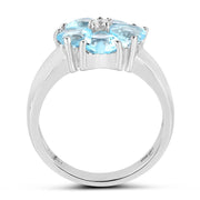Bids.com 2.58 Carat Genuine Blue Topaz and White Topaz .925 Sterling Silver Ring Rings