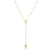 Bids.com 14k Tri Color Gold Lariat Rosary Necklace Necklaces