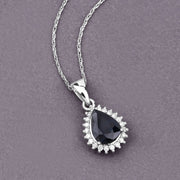 Bids.com 2.09 Carat Genuine Blue Sapphire and White Diamond 14K White Gold Pendant Pendants
