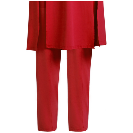 Solid Color Split Top + Trousers Two-Piece Set HWULYU3F6Q