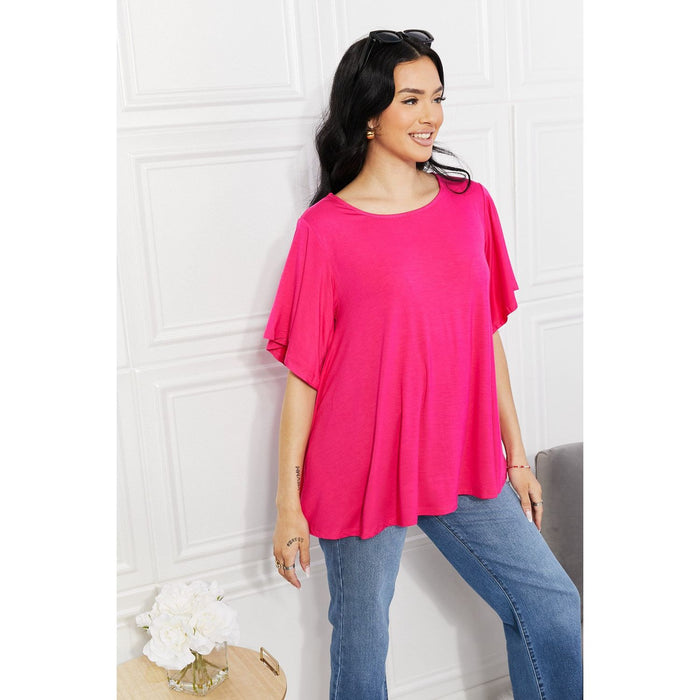 Yelete More Than Words Flutter Sleeve Top