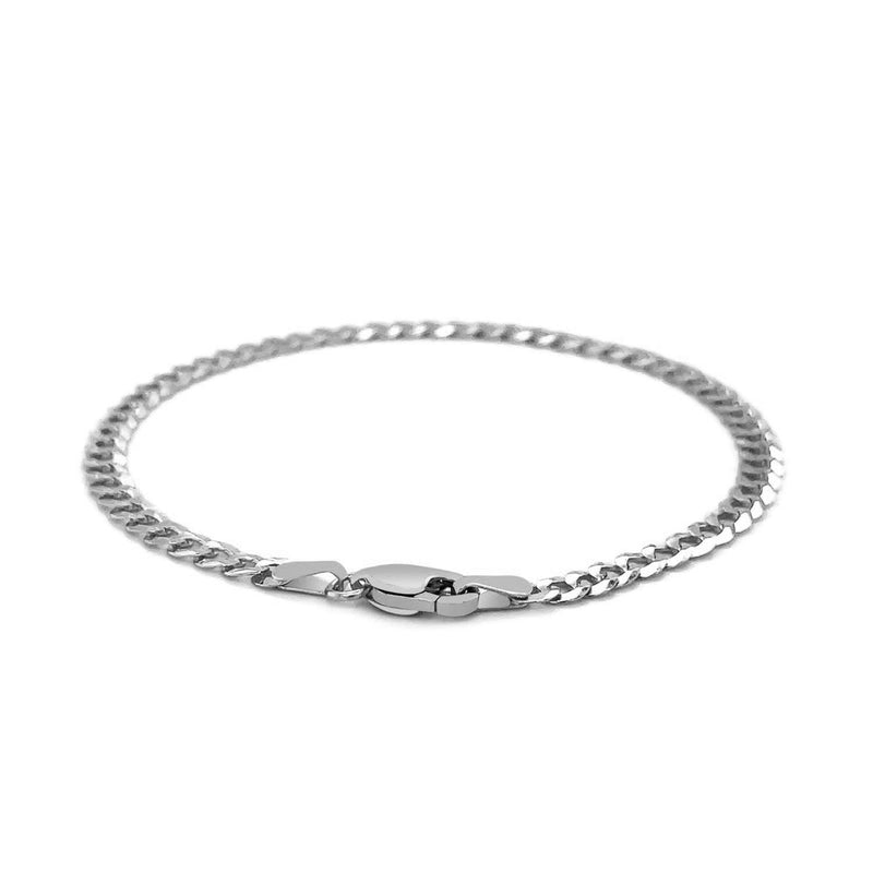 Bids.com 3.6mm 14k White Gold Solid Curb Bracelet Bracelets