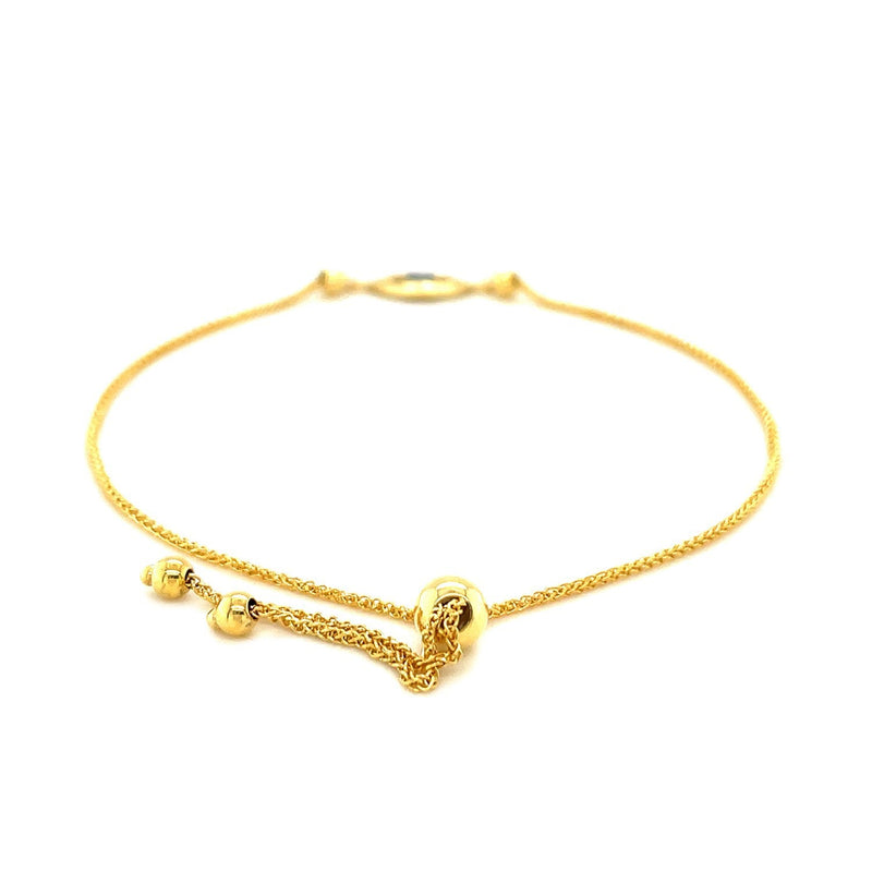Bids.com 14k Yellow Gold Adjustable Evil Eye Bracelet Bracelets