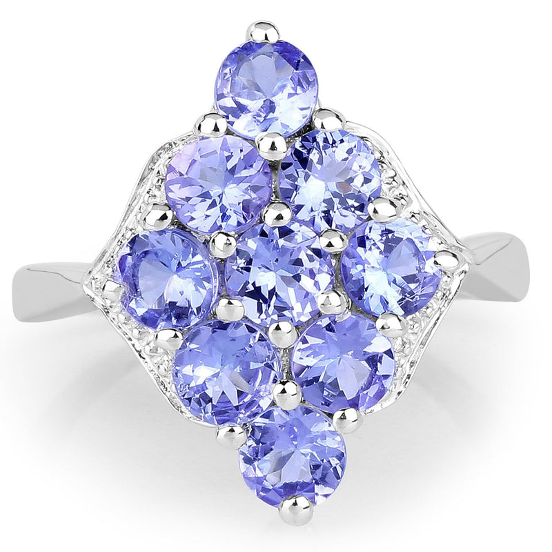 Bids.com 2.07 Carat Genuine Tanzanite .925 Sterling Silver Ring Rings