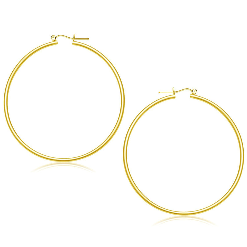 Bids.com 14k Yellow Gold Polished Hoop Earrings (55 mm) Earrings
