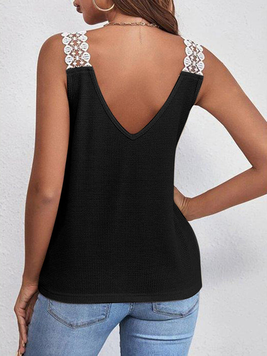 Lace Detail V-Neck Tank