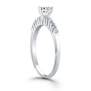 Bids.com 14k White Gold Shared Prong Accent Diamond Engagement Ring Rings