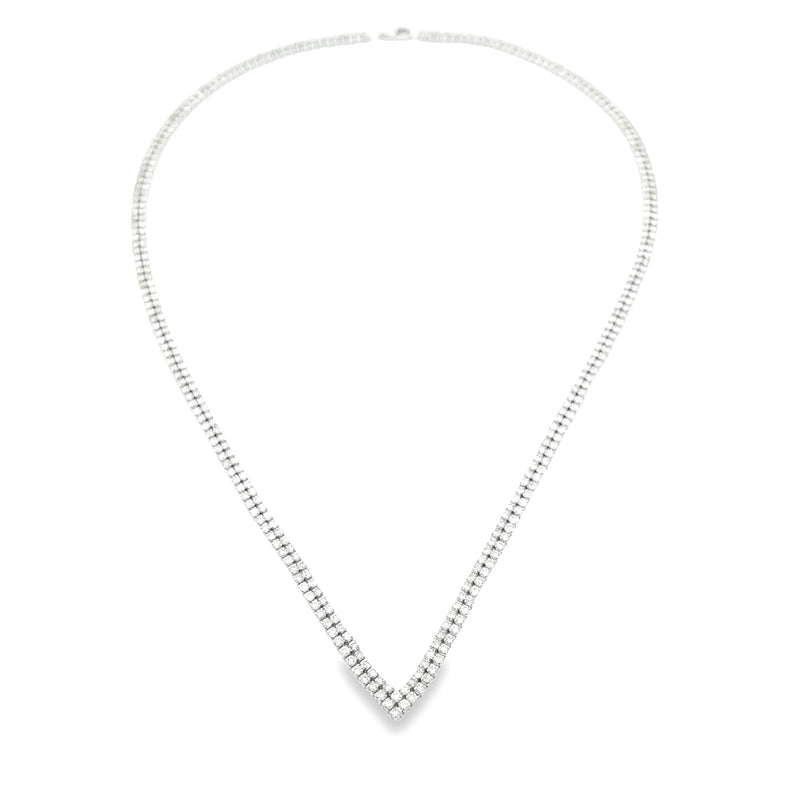Bids.com 7.00ct Diamond Tennis Necklace 14KT White Gold Pendants
