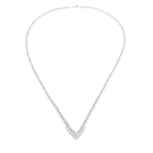 Bids.com 7.00ct Diamond Tennis Necklace 14KT White Gold Pendants White Smoke 16