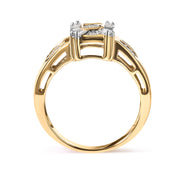Bids.com 10K Yellow Gold 1/2 Cttw Diamond Composite and Halo Ring (H-I Color, SI1-SI2 Clarity) - Ring Size 7 Rings