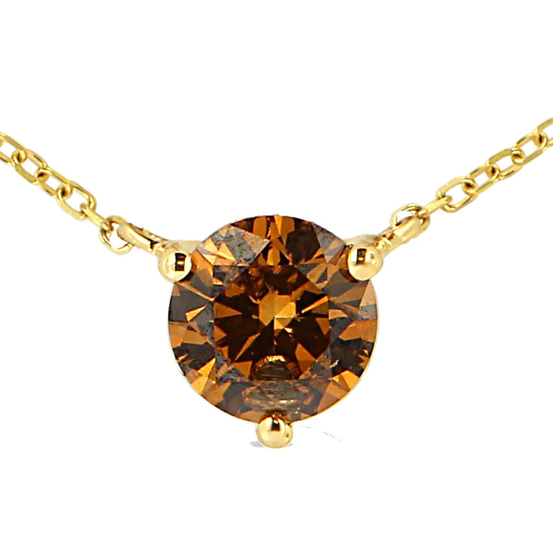 Bids.com 14K Yellow Gold 1/2 Cttw Martini Set Lab Grown Yellow Diamond Solitaire 18" Pendant Necklace (Yellow Color, VS2-SI1 Clarity) Necklaces
