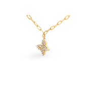 Bids.com 14KT Yellow Gold 1/2 Cttw Diamond Butterfly Station Paperclip Station Necklace (I-J Color, I1-I2 Clarity) - Adjustable 15"-17" Inches Necklaces