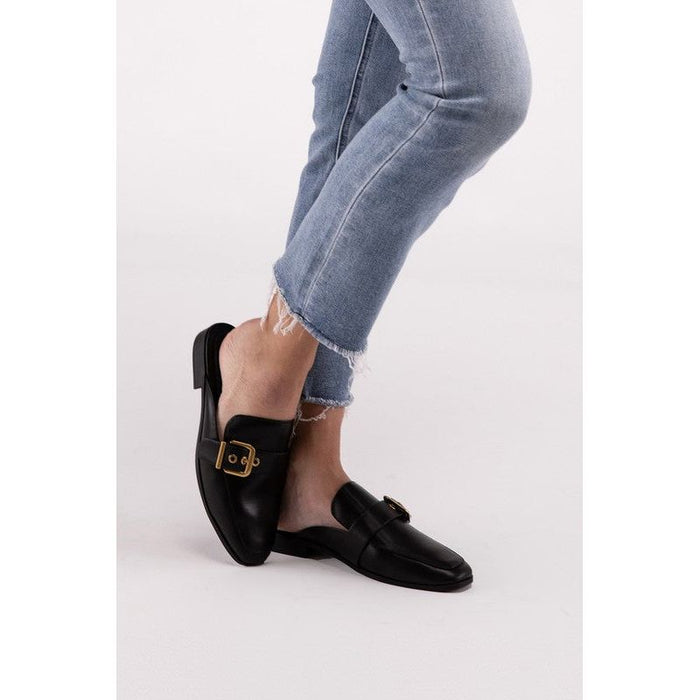 Chantal-S Buckle Backless Slides Loafer Shoes