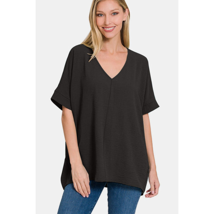 Zenana V-Neck Short Sleeve Top