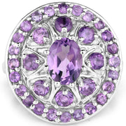 Bids.com 2.67 Carat Genuine Amethyst .925 Sterling Silver Ring Rings