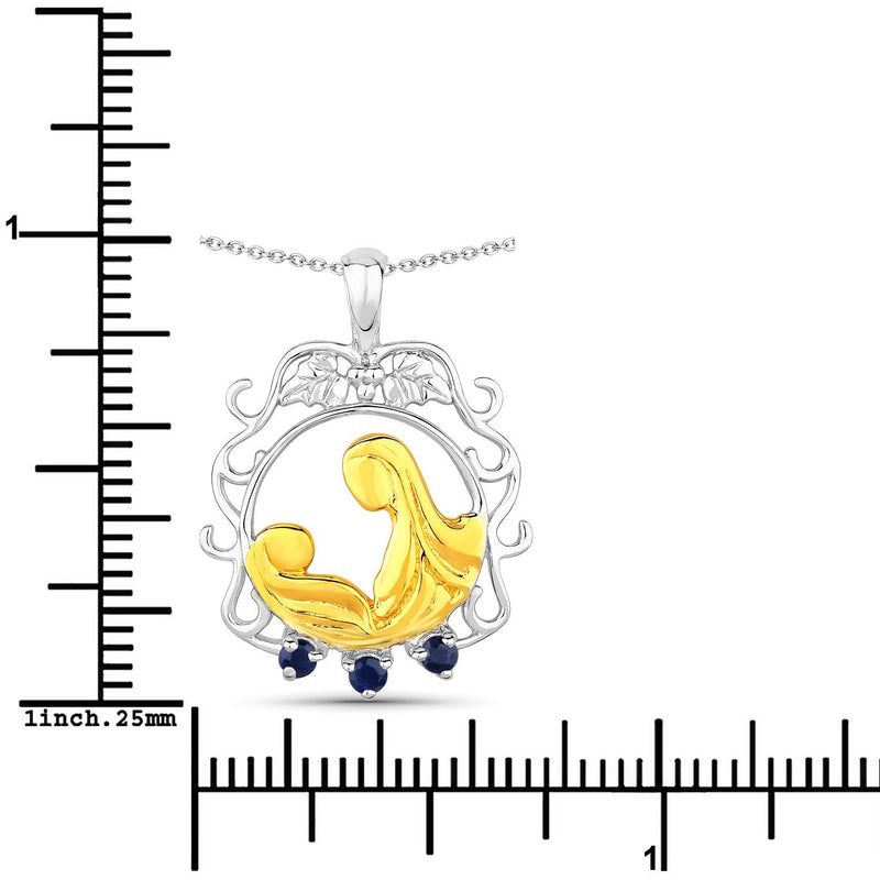 Bids.com 0.12 Carat Genuine Blue Sapphire .925 Sterling Silver Pendant Pendants