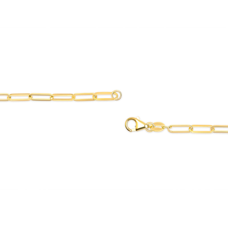 Bids.com Solid 14K Yellow Gold 2.5mm Paperclip Chain Necklace Unisex 18" Inches Necklaces