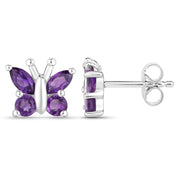 Bids.com 1.00 Carat Genuine Amethyst .925 Sterling Silver Earrings Earrings