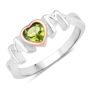 Bids.com 0.44 Carat Genuine Peridot .925 Sterling Silver Ring Rings