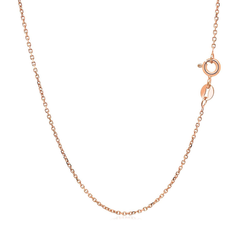 Bids.com 14k Rose Gold Diamond Cut Cable Link Chain 1.1mm Necklaces