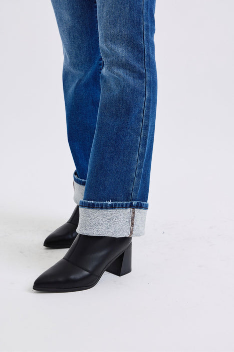 Full Size Mid-Rise Bootcut Jeans with Pockets