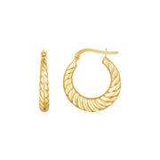 Bids.com 14K Yellow Gold Polished Twisted Cable Graduated Hoops Earrings