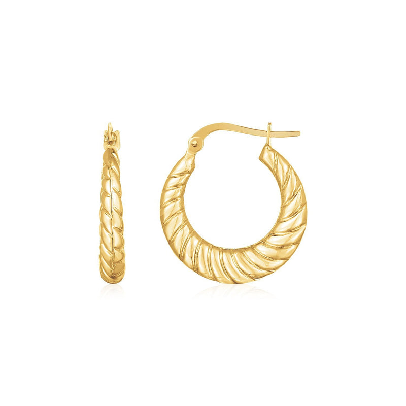 Bids.com 14K Yellow Gold Polished Twisted Cable Graduated Hoops Earrings