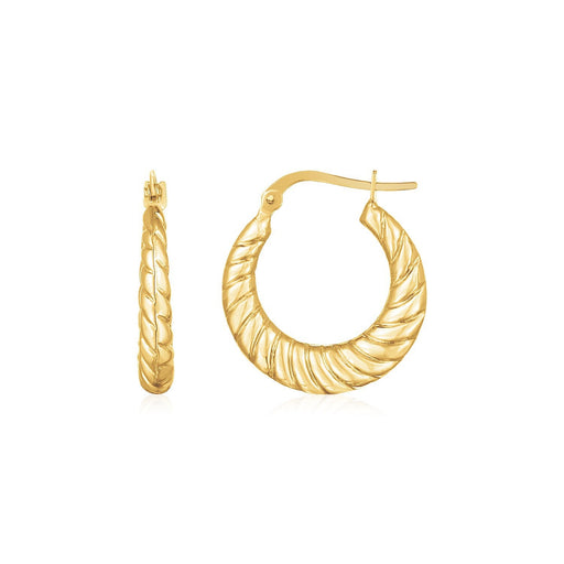 Bids.com 14K Yellow Gold Polished Twisted Cable Graduated Hoops Earrings