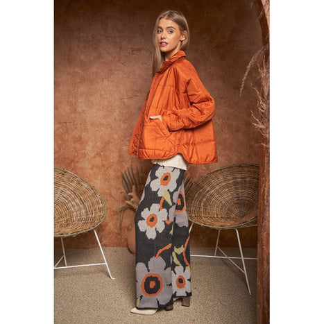 Flower Printed Casual Cozy Full Long Wide Pants