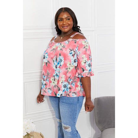 Sew In Love Fresh Take  Floral Cold-Shoulder Top