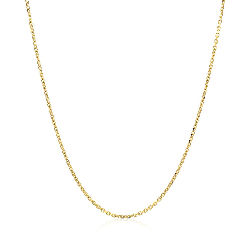 Bids.com 14k Yellow Gold Diamond Cut Cable Link Chain 1.1mm Necklaces