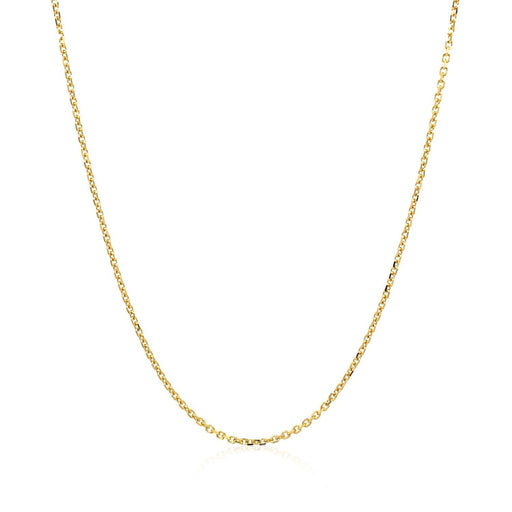 Bids.com 14k Yellow Gold Diamond Cut Cable Link Chain 1.1mm Necklaces