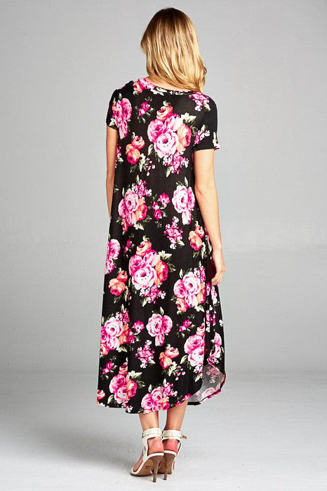 FLORAL SWING CASUAL MAXI DRESS