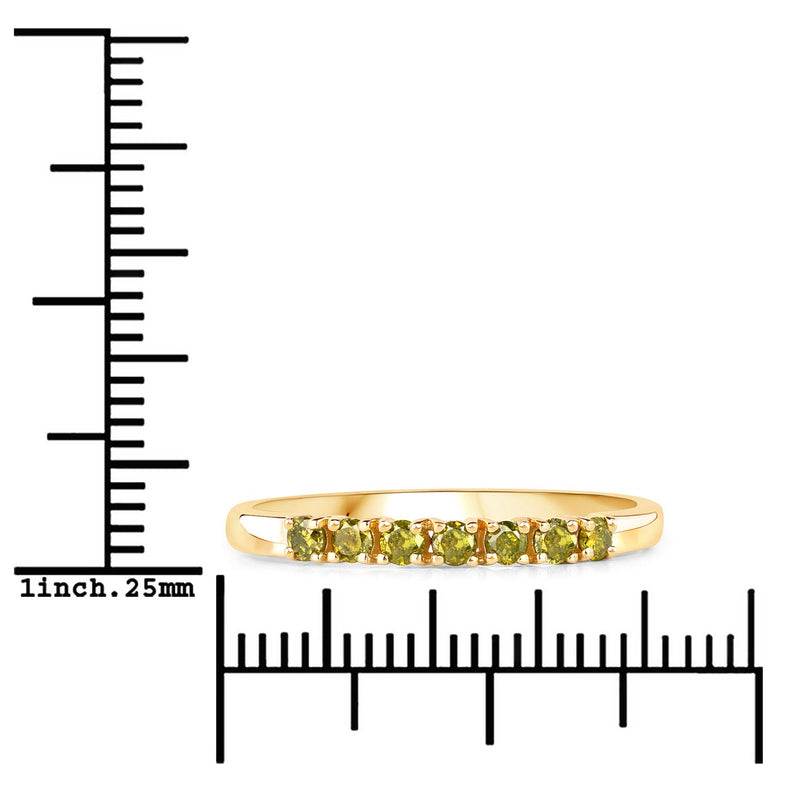 Bids.com 0.22 Carat Genuine Dark Yellow Diamond 14K Yellow Gold Ring (I1-I2) Rings