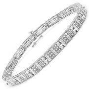 Bids.com 1.16 Carat Genuine White Diamond 14K White Gold Plated .925 Sterling Silver Bracelet Bracelets